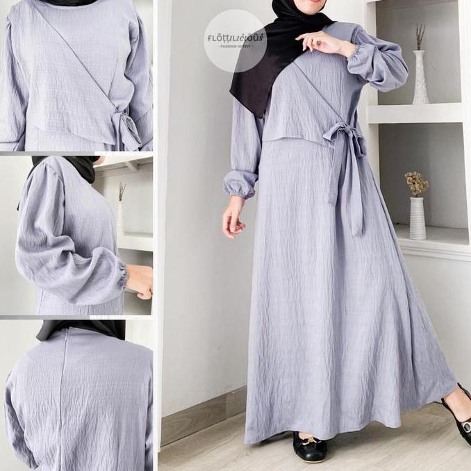 New Belvina Dress - Flottilicious / Dress Muslim / Gamis Lebaran / Eid Series / Dress Polos / Baju W