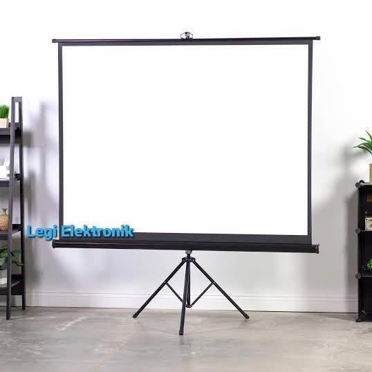 TERMURAH - Layar Proyektor Microvision Tripod 84" | Screen Projector Tripod 84" -