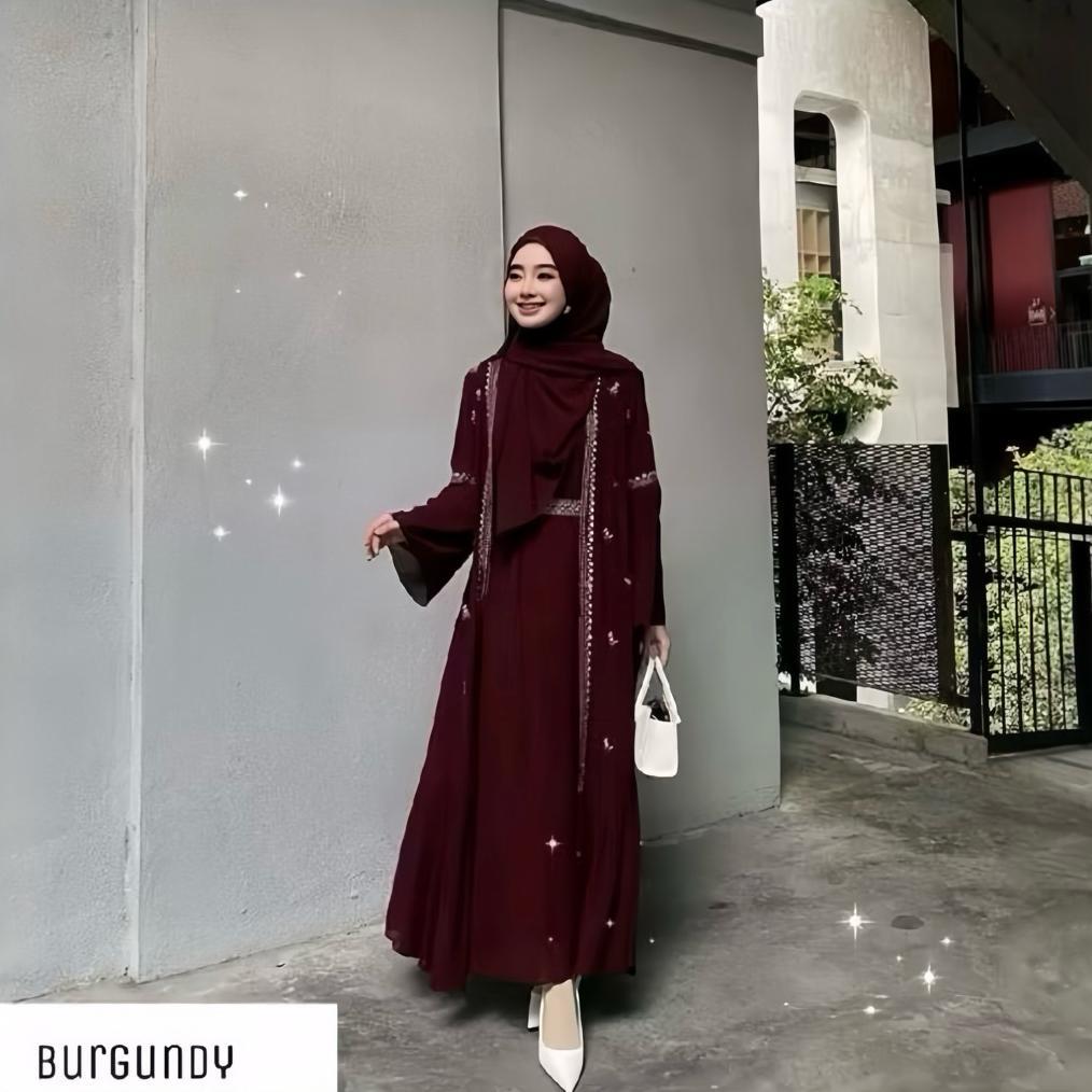 100% Aman Cod Dress Abaya Turki - Gaun Wanita Remaja - Dress Wanita Nafwa Abaya Dress Abaya Turkey H