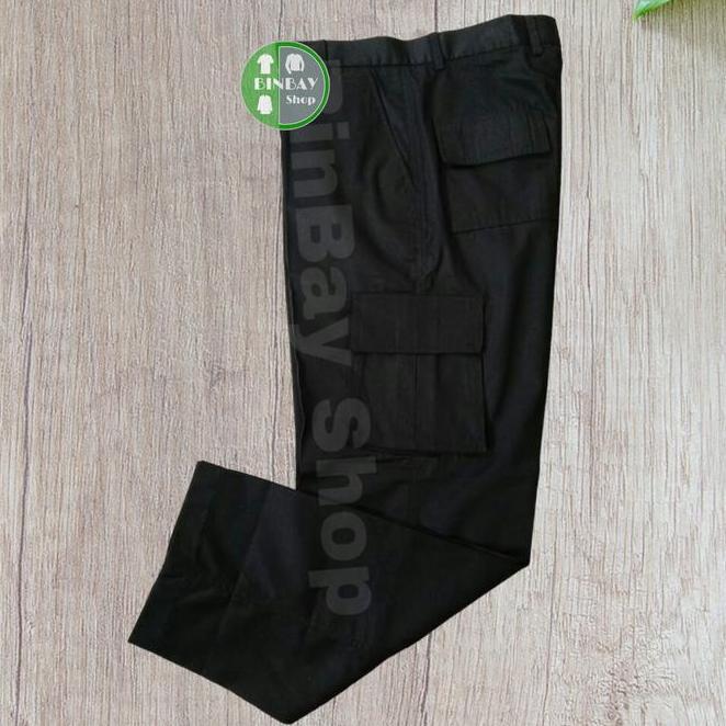 Celana Panjang Cargo Celana Panjang Cargo Bahan Hitam Drill