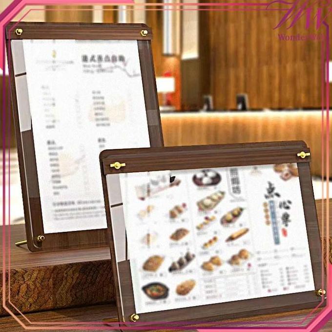 Stand Menu Berdiri Stand Menu Kayu A4 Tempat Menu Berdiri Papan Menu Aesthetic Menu Holder Kayu