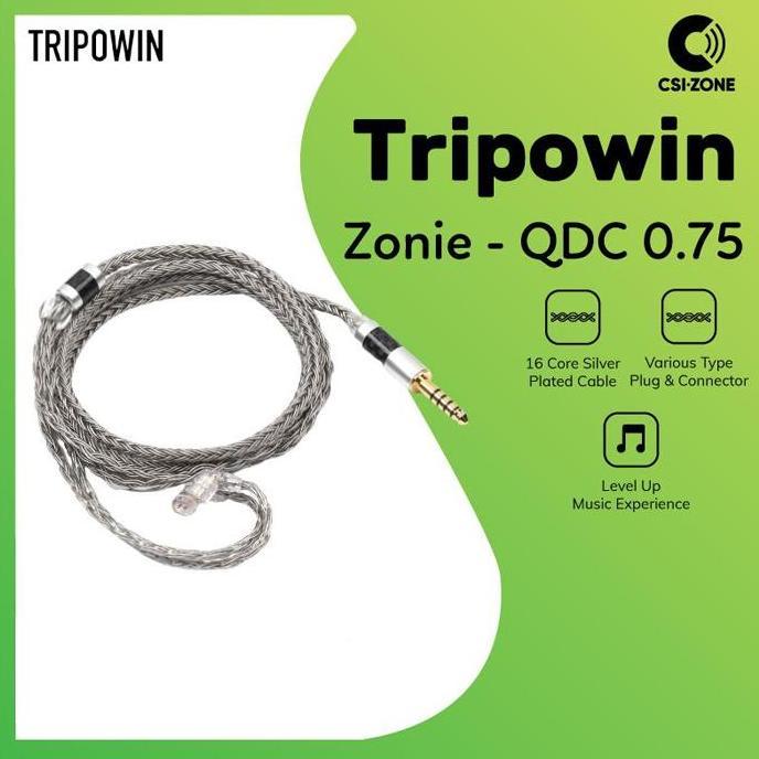Tripowin Zonie 16 Core Upgraded Silver Plated Cable - QDC 2 Pin 0.75
