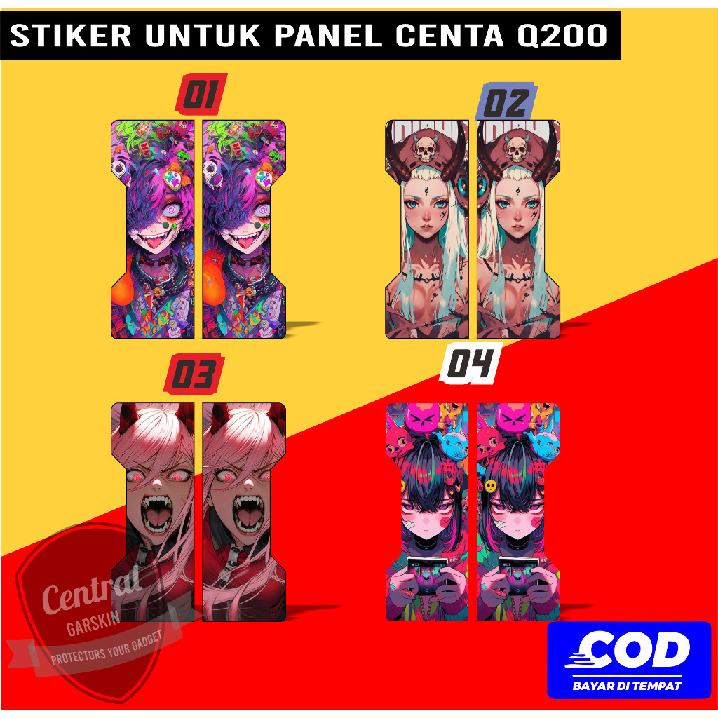 Garskin Case Stiker Panel Centa Q200 Bisa Csutom Dan Cod Custom Bisa COD 2Pcs