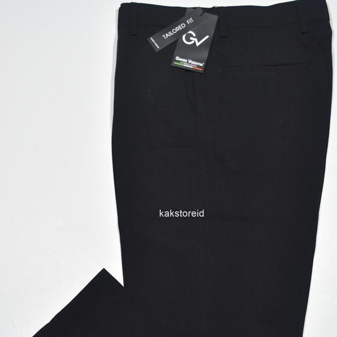 Gianni Visentin Celana Gianni Visentin Celana Kerja Hitam Formal Pria Motif Tailored