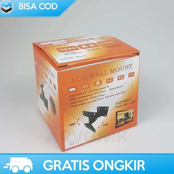 NEW PRODUCT PENYANGGA TV MUDAH DIATUR BESI BRACKET ADJUSTABLE MONITOR 24 INCH W24
