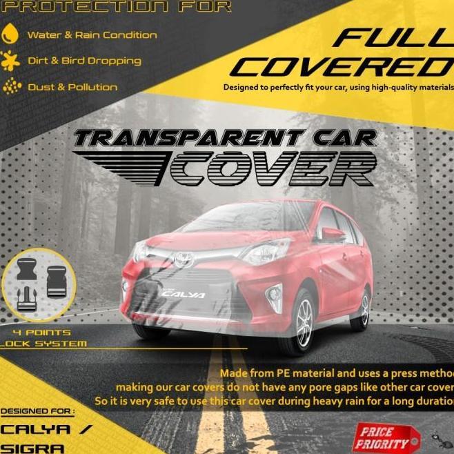 Sarung Plastik Body Plastik Cover Mobil Calya Sigra Clear