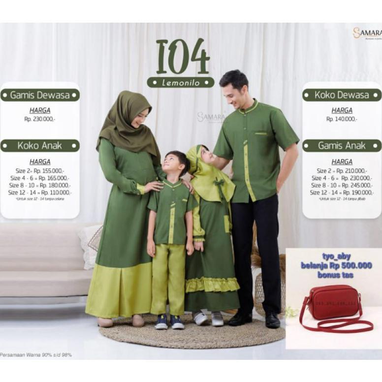 samara I04 lemonilo sarimbit keluarga baju couple busana muslim gamis koko branded gamis anak koko a
