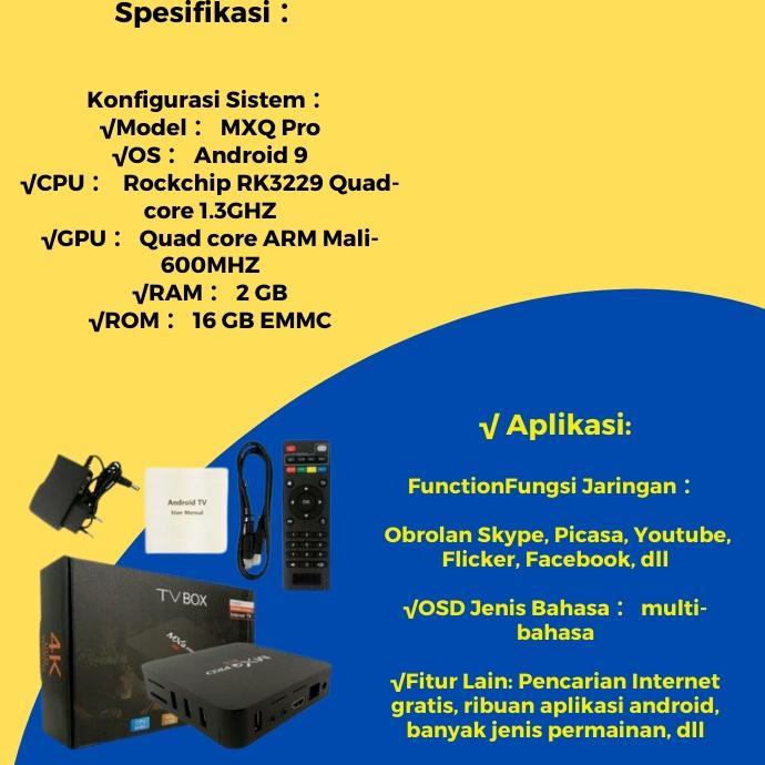 TERBARU set top box set box stb tv digital tv box android tv digital MXQ 4k ram 8 rom 256 Terlaris