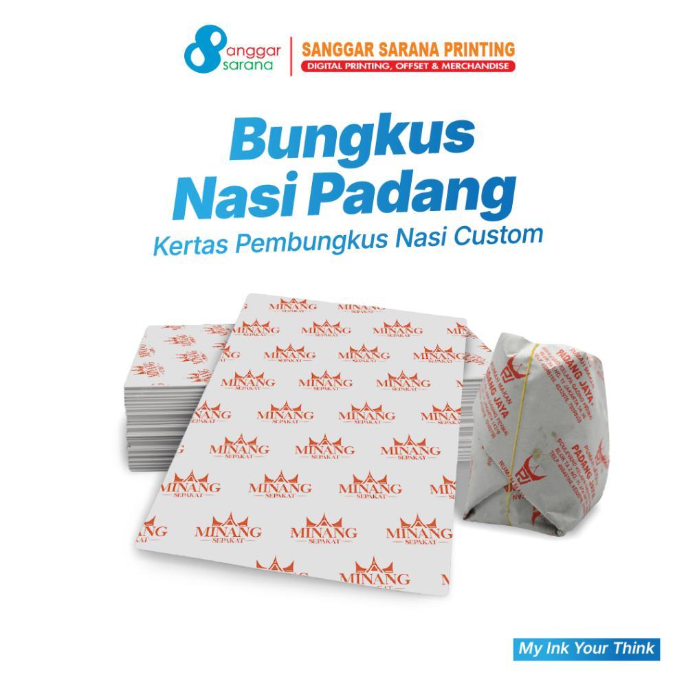 Kertas Bungkus Nasi Padang Custom Logo Cetak 1 warna