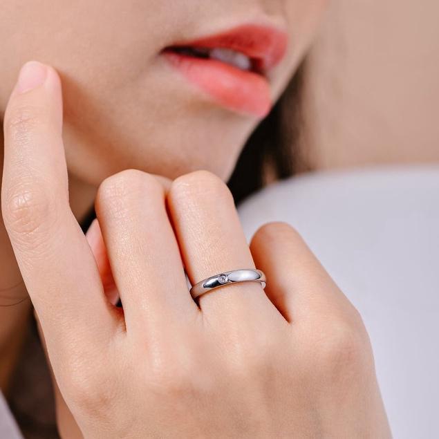 Bisa Cod - Panlandwoo - Cincin Titanium Wanita Kora - Cincin Tunangan Couple Simple Elegan