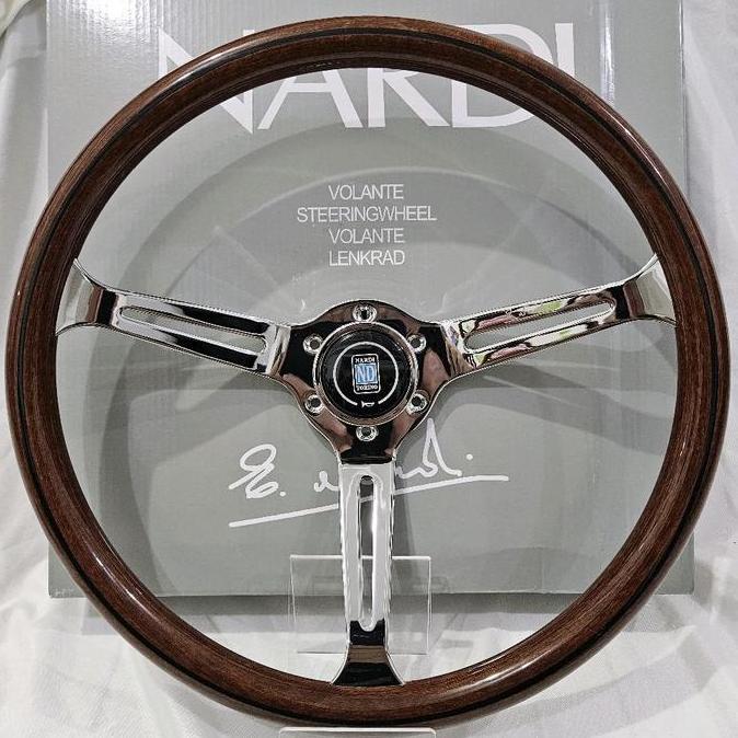 Stir Nardi Kayu Wood 15 Inch Chrome/Hitam Nardi Torino Wood 15" Import Like Original Aksesoris