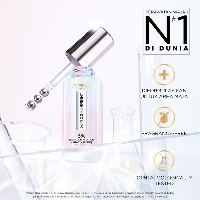 NEW LOREAL Paris 3% [Glycolic + Vit CG + Niacinamide] - Eye Serum [terbaik][terlaris]