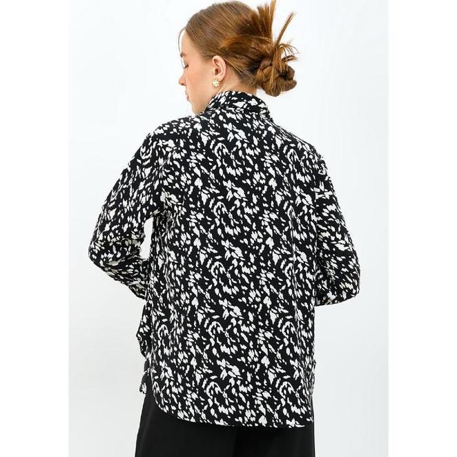 Morphidae - Ercilia Morphidae Ercilia Blouse Wanita Hitam Warna Hitam Lengan Panjang