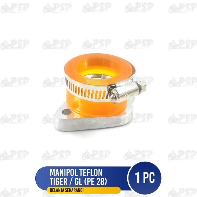 Promo Manipol Teflon Tiger PE 28 - Manifold Teplon Intake Karbu PE 28 PNP Honda CB GL Megapro Tiger 