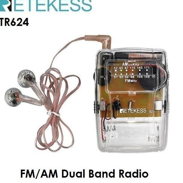 TERBARU - RETEKESS TR624 - AM FM Stereo Radio Receiver - Radio FM Portabel