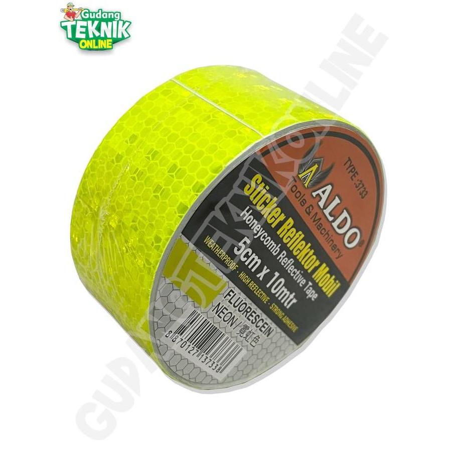 Stiker Reflektor Pemantul Cahaya 10M ALDO PUTIH MERAH KUNING NEON / Sticker Reflector Reflective Kir