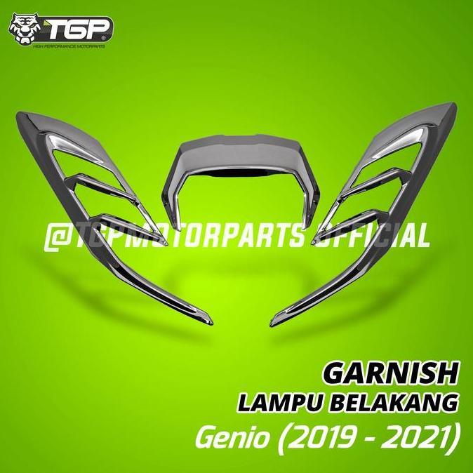 TERBARU - Garnish Lampu Belakang Honda Genio 2019 2020 2021 TGP Black Chrome Aksesoris Motor Variasi