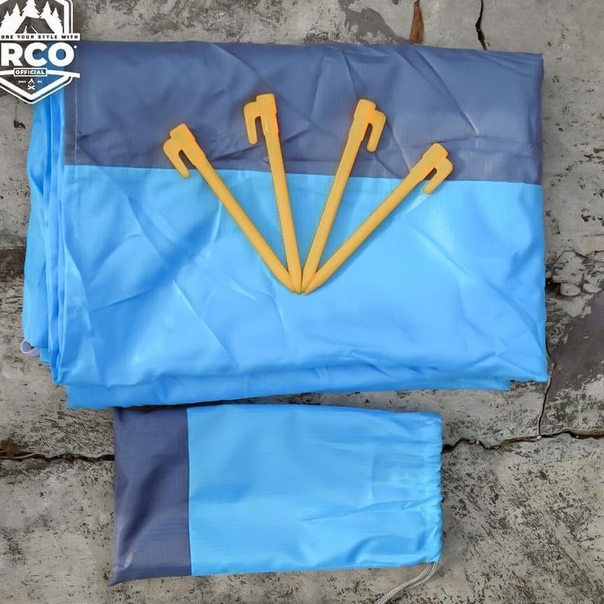 Footprint Alas Tenda Gunung Camping 2P Anti Air Waterproof Ukuran 200X140Cm Include Pasak 4Pcs Fiber