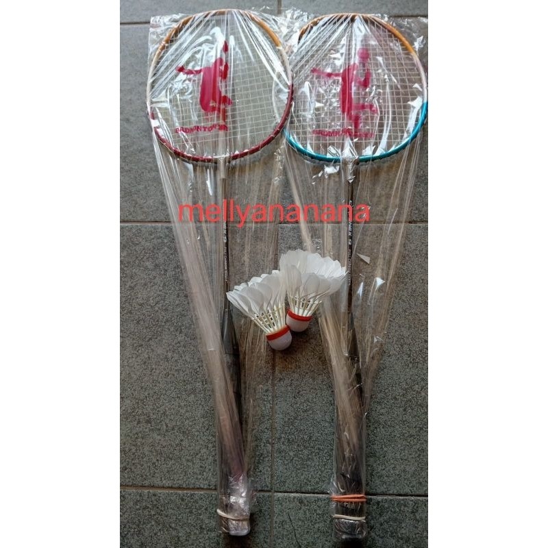 Raket Badminton Set Raket 2Raket+2Kok