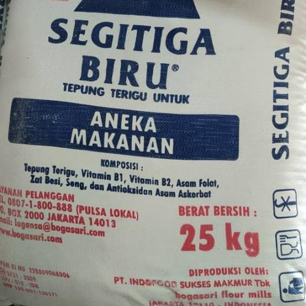 Grosir Tepung Terigu Bogasari Segitiga Biru Karung 25Kg