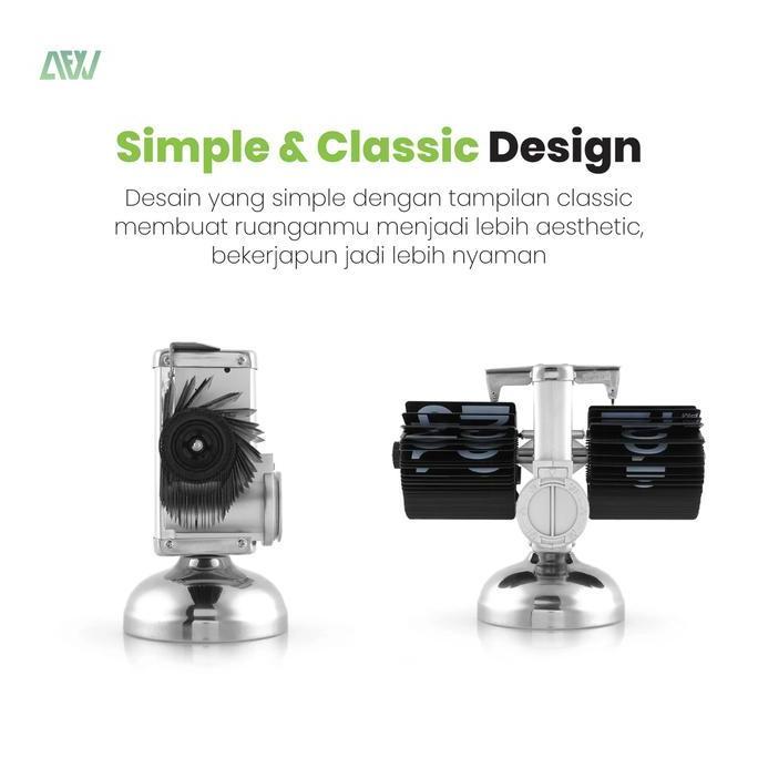 ROXY Vintage Retro Table Flip Clock Desk Jam Meja Klasik Kamar Putih Stainless