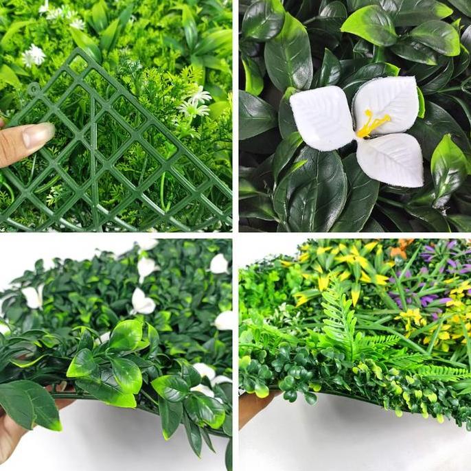 Tanaman Rumput Sintetis Artificial Dekorasi Dinding Ruangan Cafe Buatan Ornamen Plastik