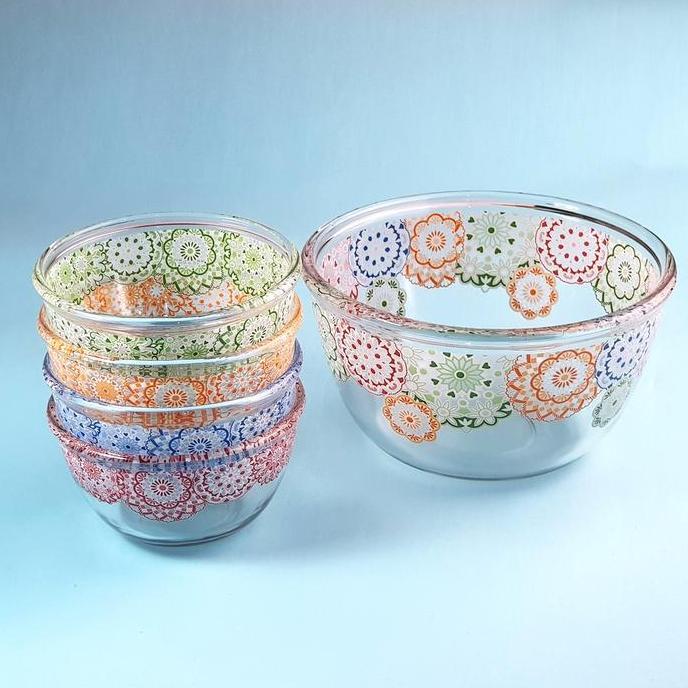 Brighton 5 Pcs Mangkuk Kaca Bowl Set GMG3805 Lace