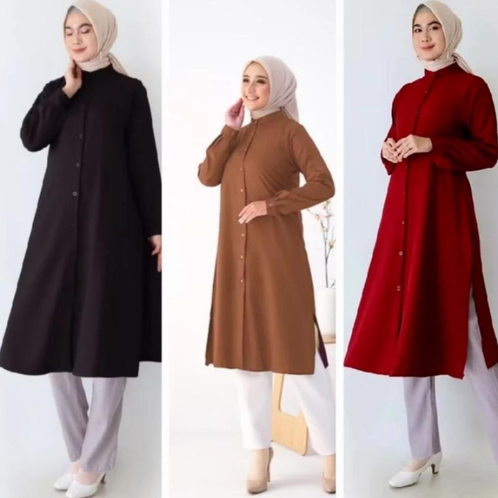 HEMAT LONG TUNIC POLOSAN WANITA MUSLIMAH KEKINIAN / LONG TUNIC JUMBO BY ORTEGA