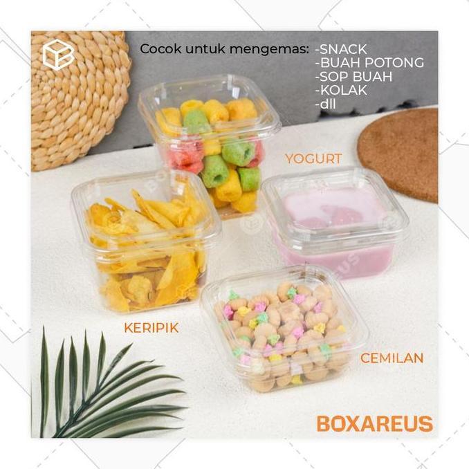 Mangkok Mika Wadah PLASTIK BOWL Kemasan Puding, Yogurt, Mangkuk Salad, Tray Buah - KOTAK