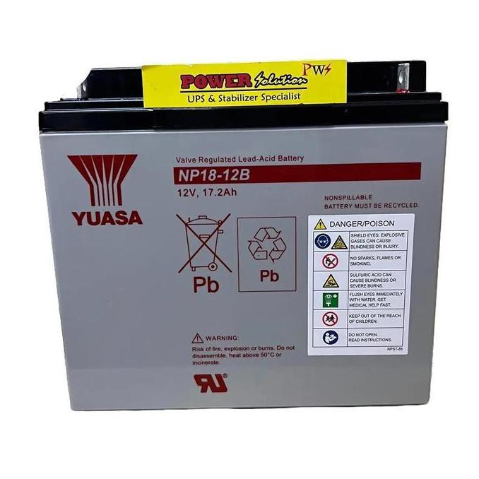 Baterai UPS Batre Lift Aki Kering Yuasa NP18-12B NP18-12 NP 18-12 Yuasa battery 12v 17Ah 17,2Ah 18Ah