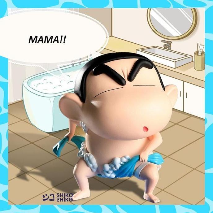 FGRsc Figure Crayon Shinchan Take a Bath Action Figur Mandi Pahlawan Bertopeng  Buddha Belalai Gajah