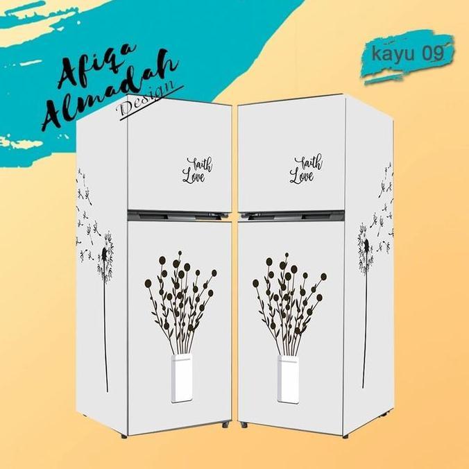 stiker kulkas 2 pintu jumbo motif