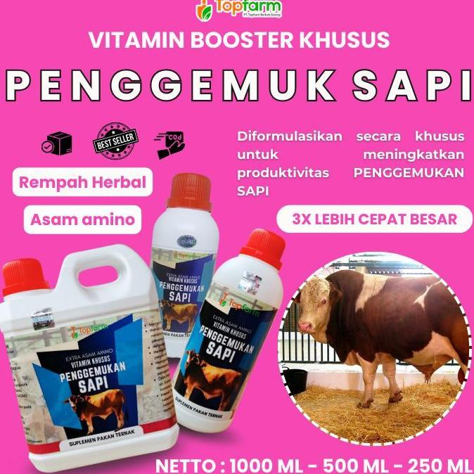 Obat Penggemuk Sapi Super Cepat/ Vitamin Ternak Penggemuk sapi/ Vitamin Herbal Sapi / Vitamin Pengge
