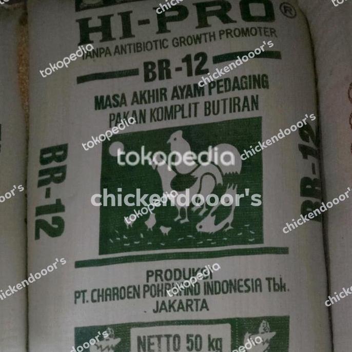 Charoen Pokphand Hi-Pro BR 12 PAKAN AYAM PEDAGING CP BR 12 PUR HI-PRO HI PRO 50KG BROILER FINISHER U