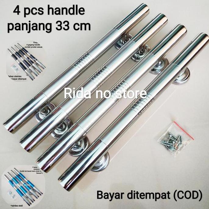 Paket 4 handle Pegangan pintu rumah minimalis 33 cm  gagang 2 pintu hendle stainles