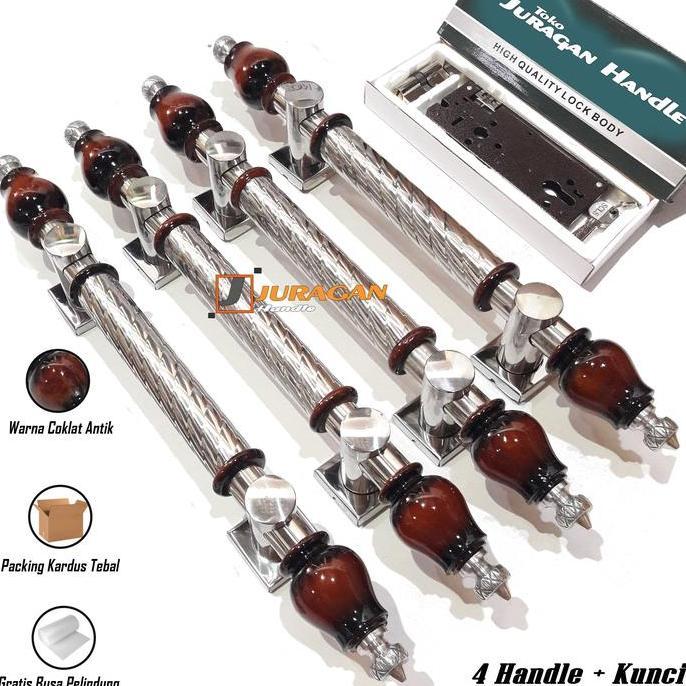 handle pintu 1 set kunci 50 cm - handle pintu minimalis panjang - gagang pintu 2 daun pintu depan ut