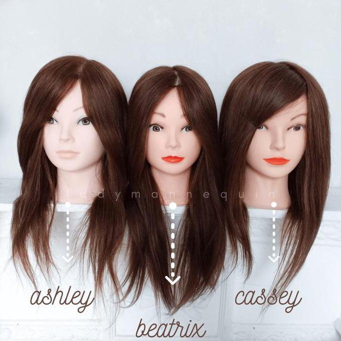 (ASHLEY) Patung Manekin Rambut / Kepala Patung Rambut / Sanggul Hairdo BS
