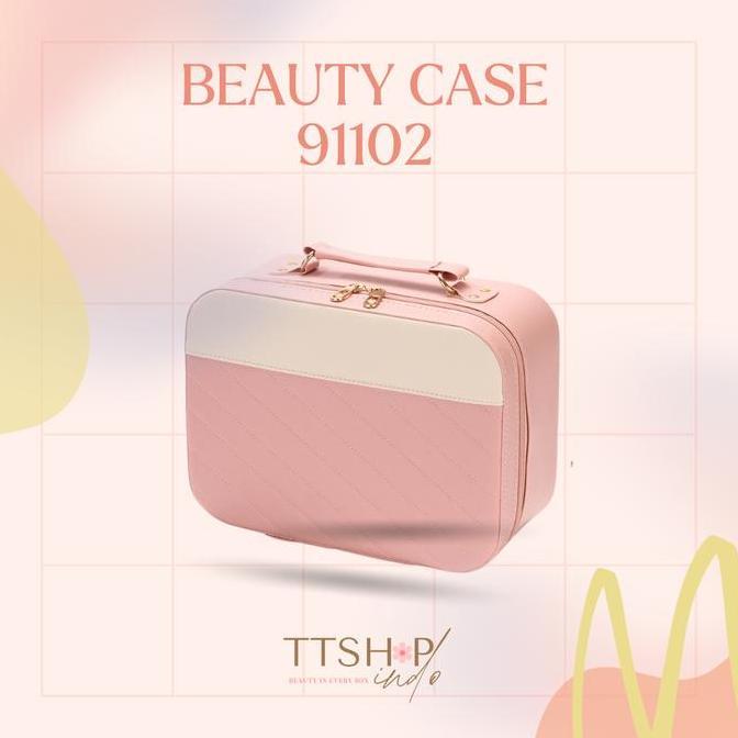 Koper Kosmetik Travel 91102 Box Makeup Stylish Kapasitas Besar untuk Wanita Hitam