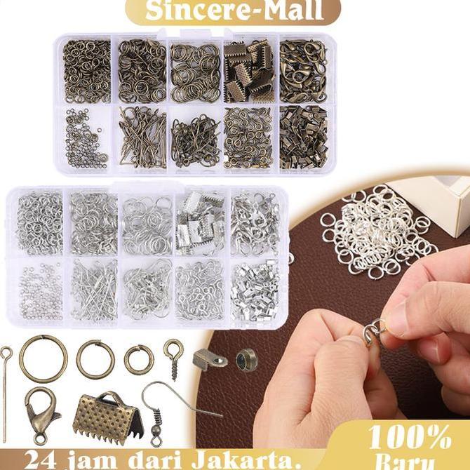 HAMDORA 690 Pcs Perlengkapan Gelang Mutiara Kait Lobster Paket Diy Manik Manik