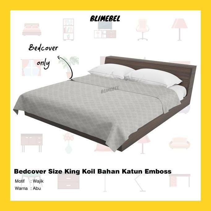 TERLARIS!! BEDCOVER SIZE KING KOIL BAHAN KATUN EMBOSS