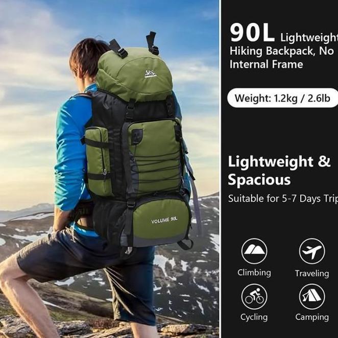 [90L] Tas Gunung Outdoor Carrier Bag Backpack Waterproof Hiking Besar