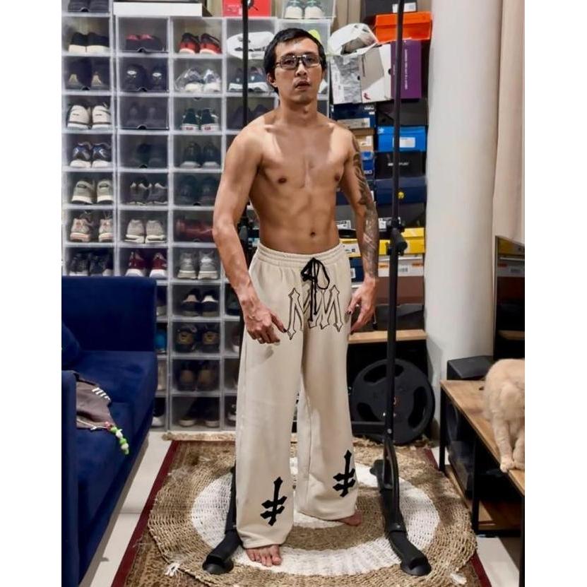 Denimitup H Zigzag Denimitup H Zigzag Sweat White Pants - Bone Celana