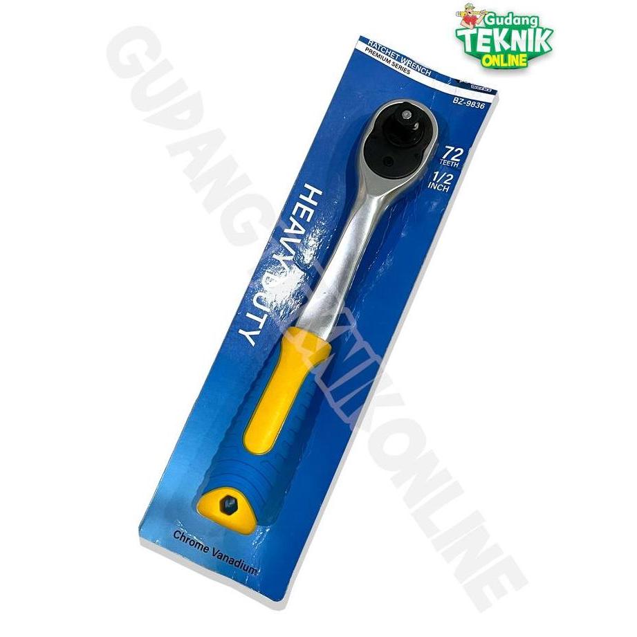 Gagang Kunci Sok 1/2" BENZ BZ9836 72T  Rachet Handle Wrench Shock 1/2 Inch Gagang Kunci Sok Handel H