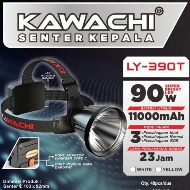 Kawachi Senter Kepala 90 Watt Ly-390T Cahaya Putih