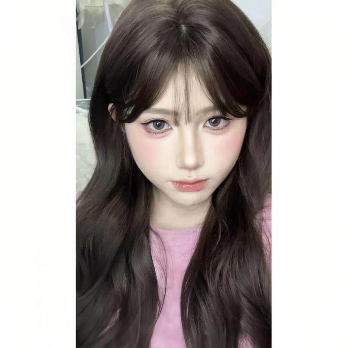 Wig wanita full kepala Curly rambut Wave blow Wig rambut panjang Wig daily Wig rambut panjang curly 