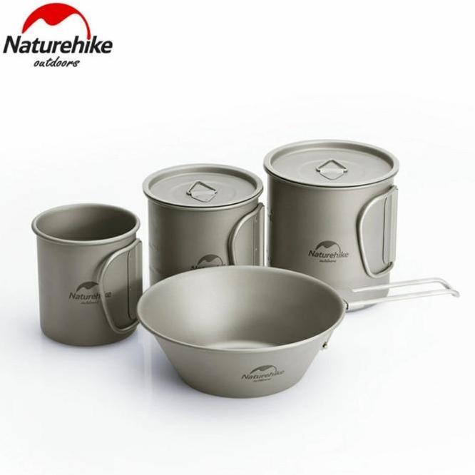 Gelas Naturehike Nh20Cj005 Titanium Cup 20Cj Cangkir Titanium Camping