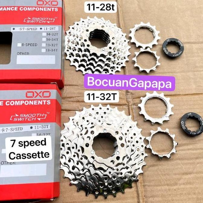 Sprocket 7 speed cassette slop OXO 11-28/32/34/36t