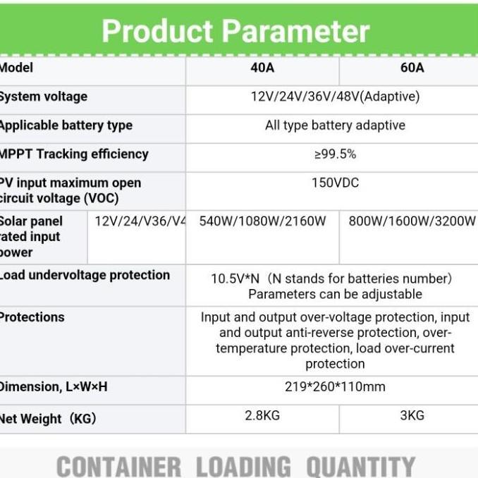 MPPT Techfine 60A solar charge controller SCC PV solar panel surya