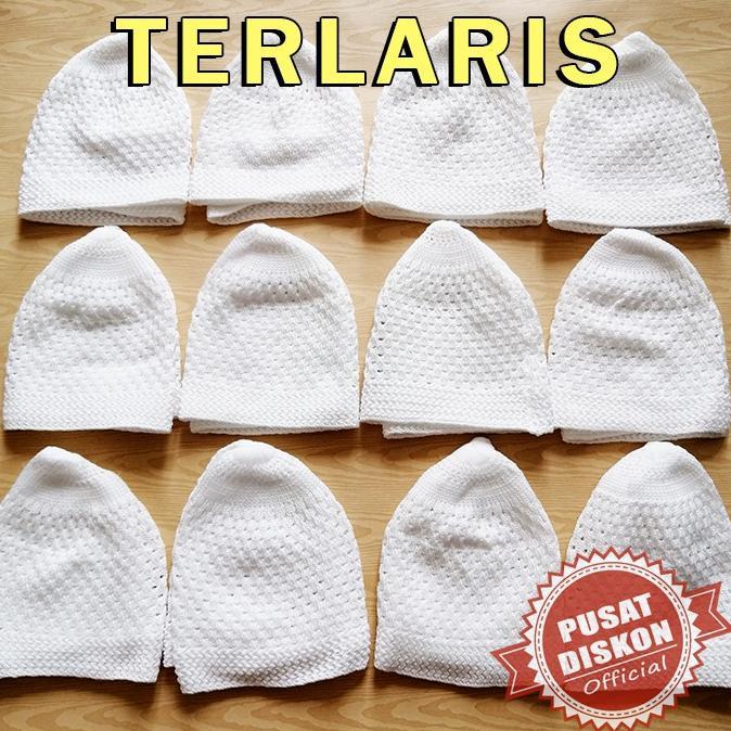 PREMIUM OLEH OLEH UMROH HAJI PECI SONGKOK KOPIAH RAJUT POLOS PECI PUTIH PECI POLOS SONGKOK PUTIH SON