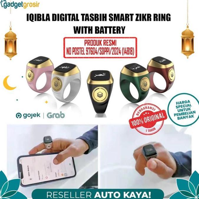 HARGA TERBAIK - Iqibla Digital LED Tasbih Smart Zikr Ring Zikir With Battery Original